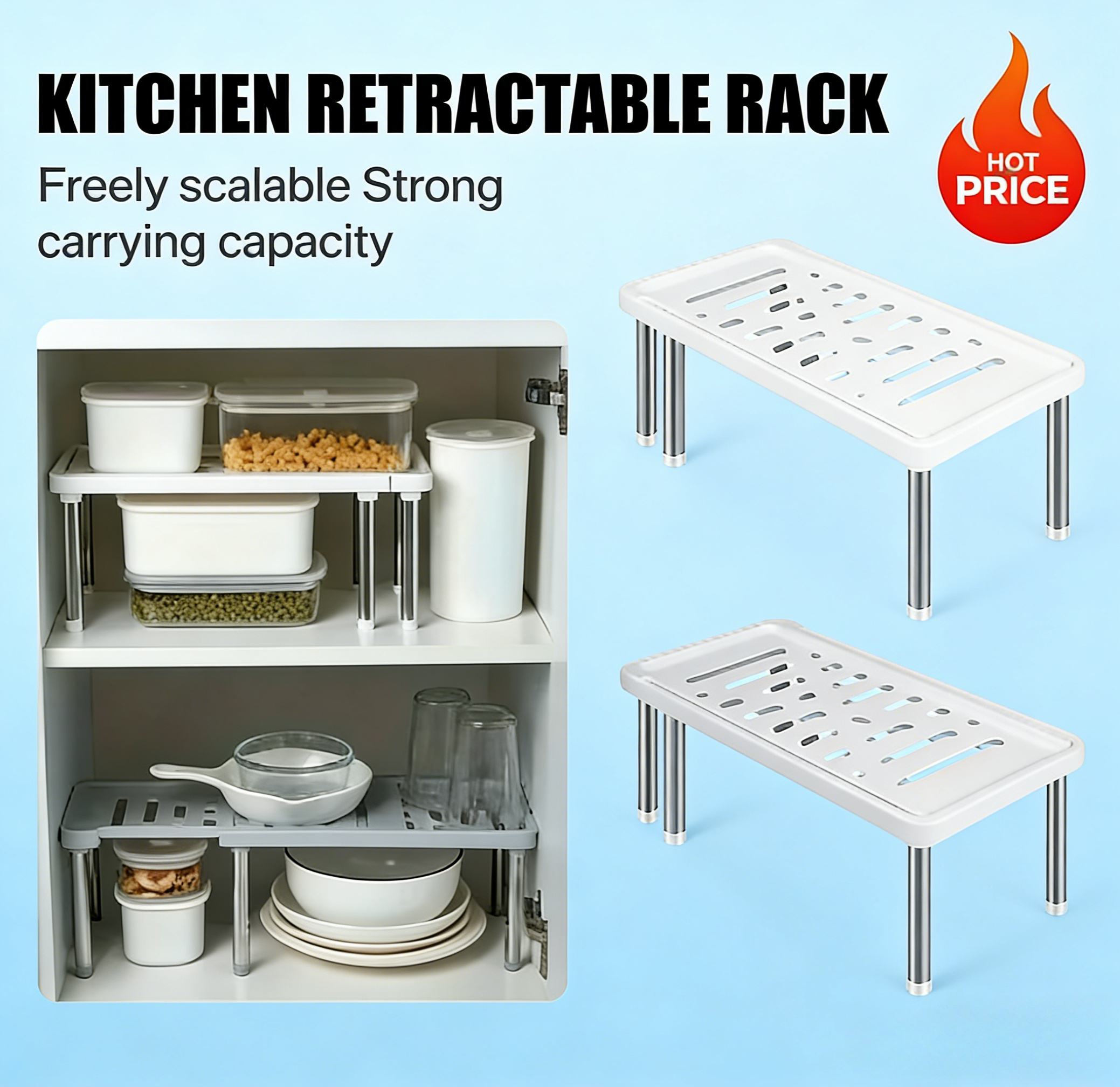 Kitchen Appliances Shelves - Scalable One Piece Multifunctional Storage Rack