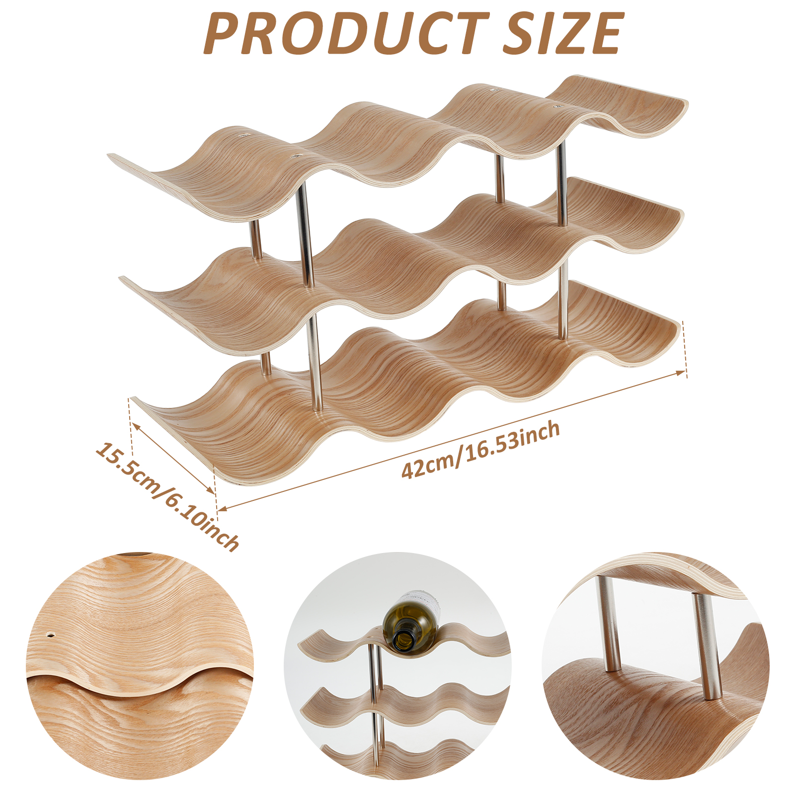 2/3-Tier Wooden Wine Rack Wavy – Kitchen Appliances Shelves Bewertung und Preis