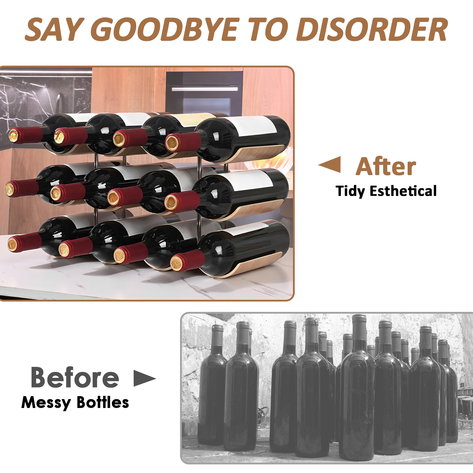 2/3-Tier Wooden Wine Rack Wavy – Kitchen Appliances Shelves Bewertung und Preis