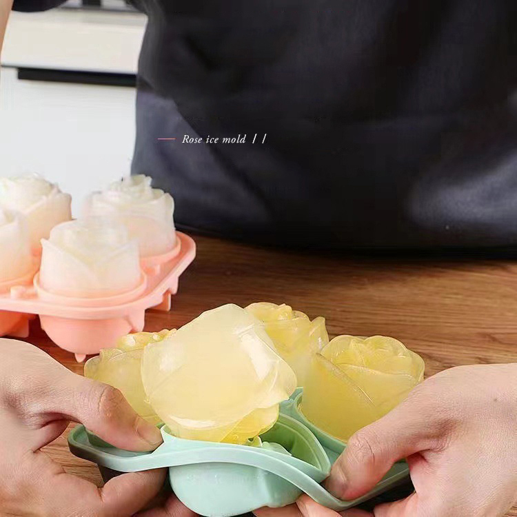 3D Rose Ice Molds 4 Holes Ice  – Kitchen Appliances Shelves Bewertung und Preis