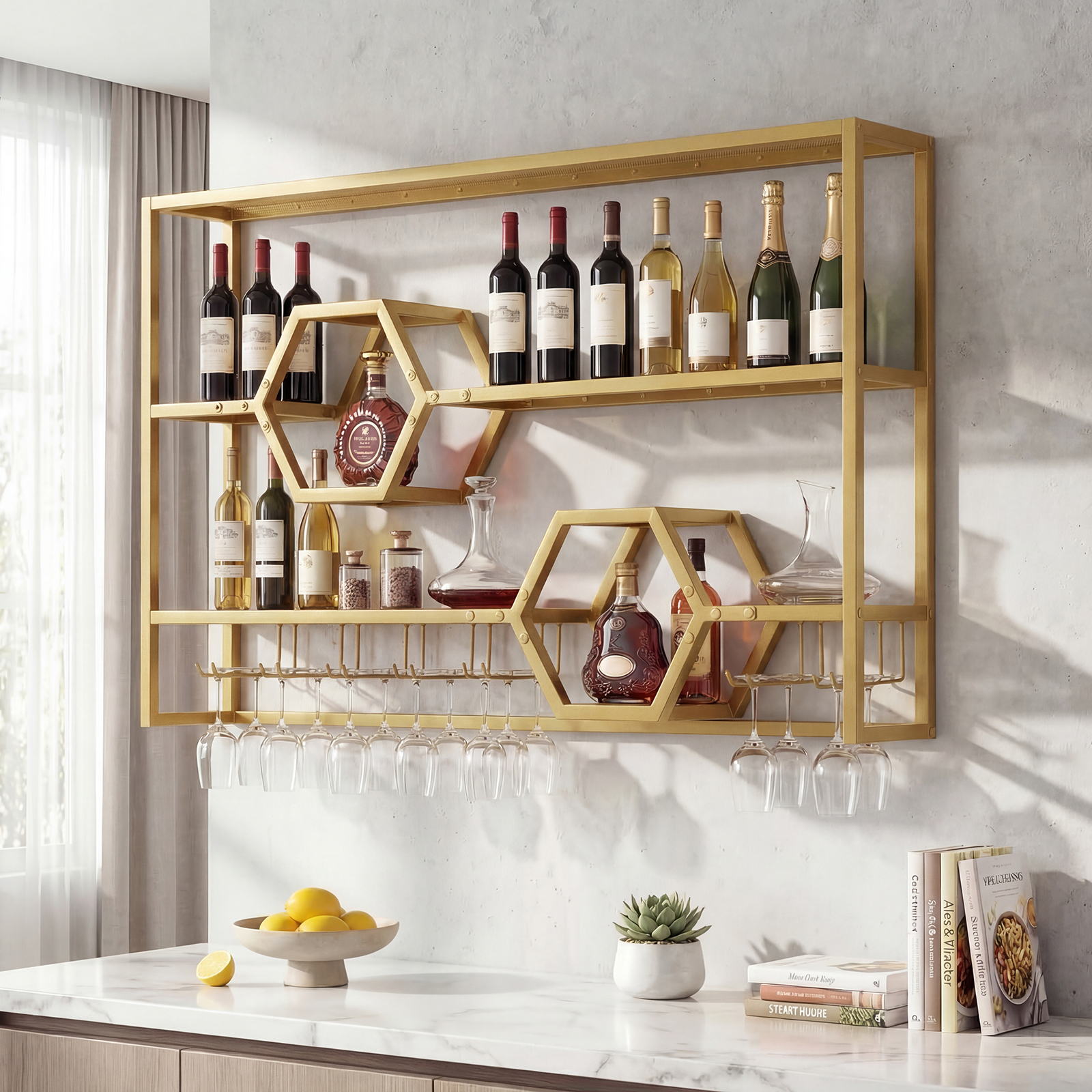 Wall Mounted Wine Rack 47” Lar – Kitchen Appliances Shelves Bewertung und Preis