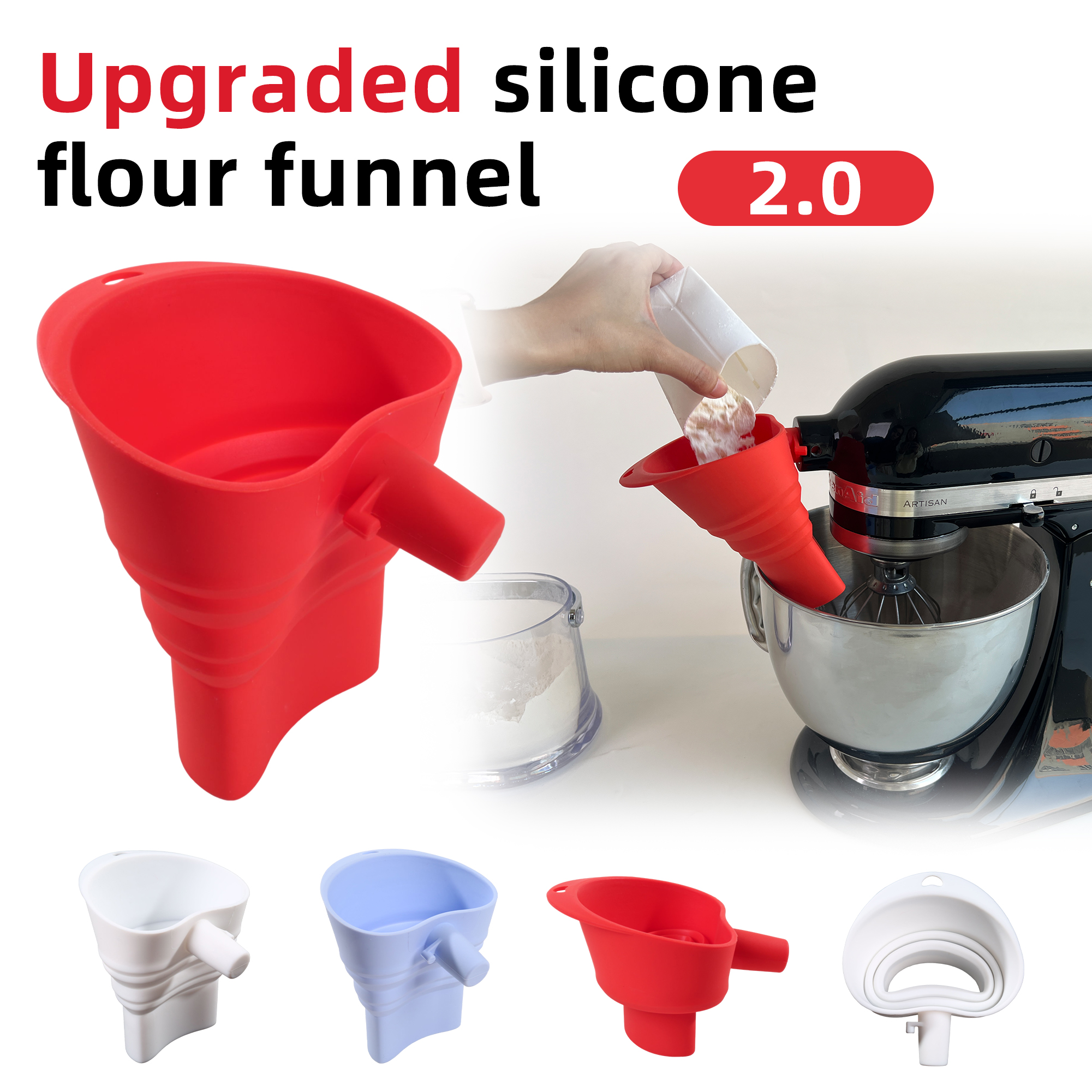 1/3pcs mix Silicone Flour Funn – Kitchen Appliances For Restaurant Bewertung und Preis